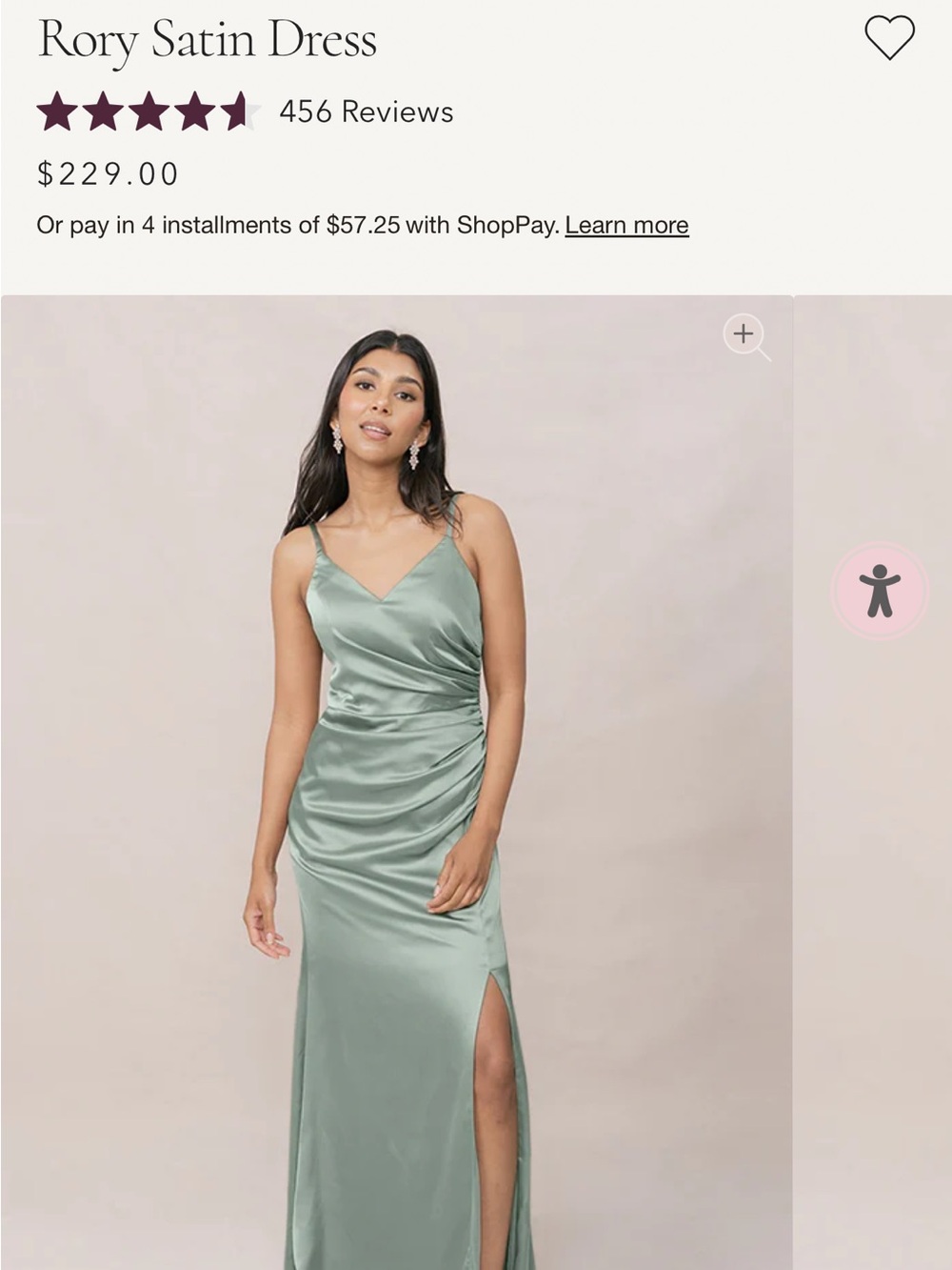 Revelry Rory Satin Maxi Dress in Sage Green